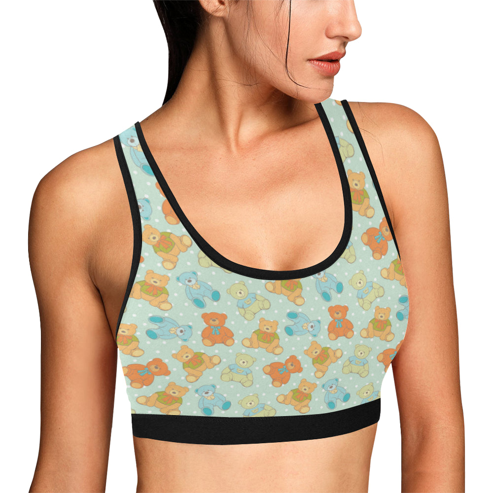 Bear Pattern Print Design 02 Sports Bra