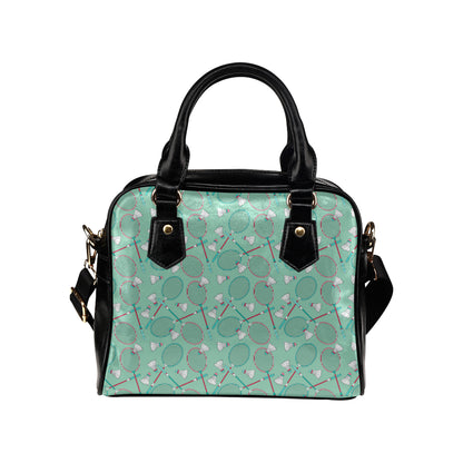 Badminton Pattern Print Design 05 Shoulder Handbag