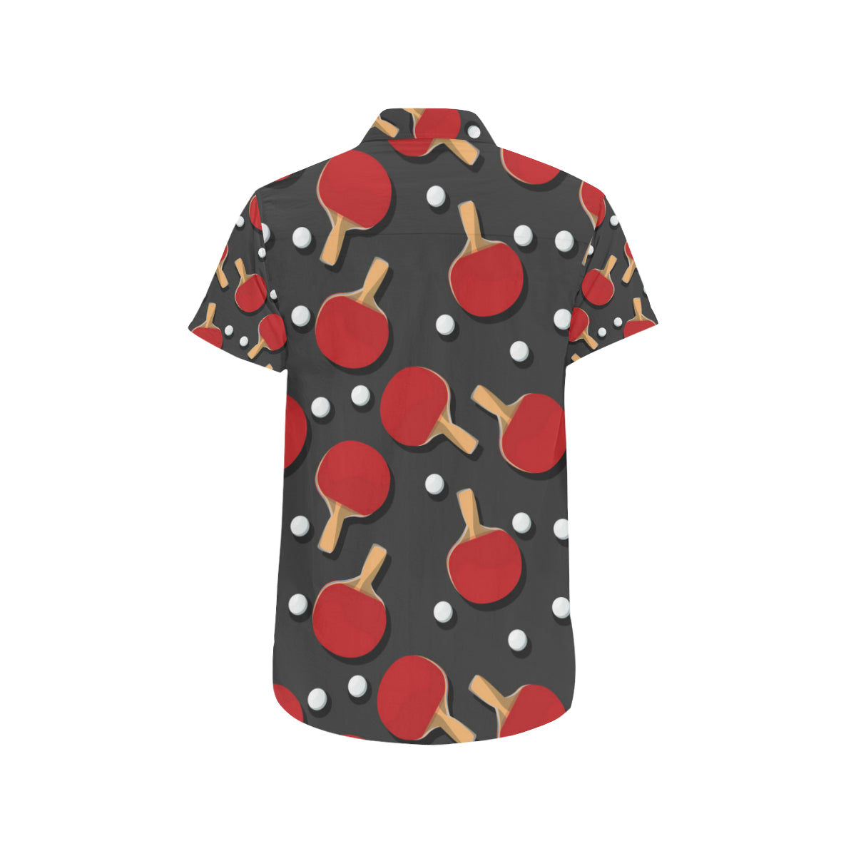 Ping Pong Pattern Print Design A05 Men's Short Sleeve Button Up Shirt