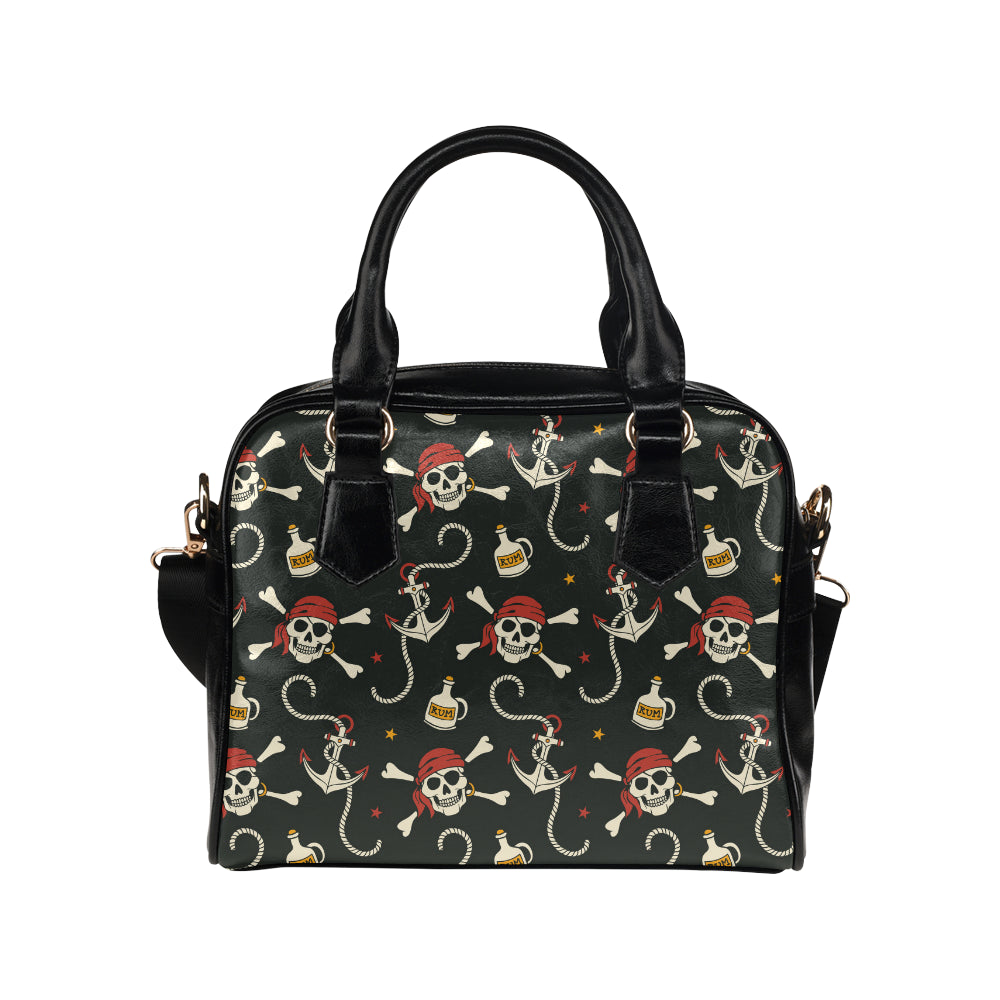 Pirate Pattern Print Design A02 Shoulder Handbag