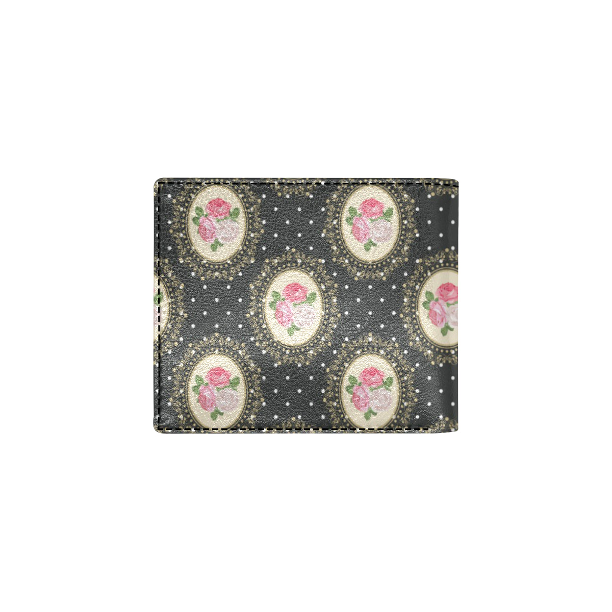 Rose Pattern Print Design RO015 Men's ID Card Wallet