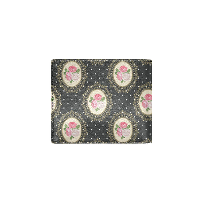 Rose Pattern Print Design RO015 Men's ID Card Wallet