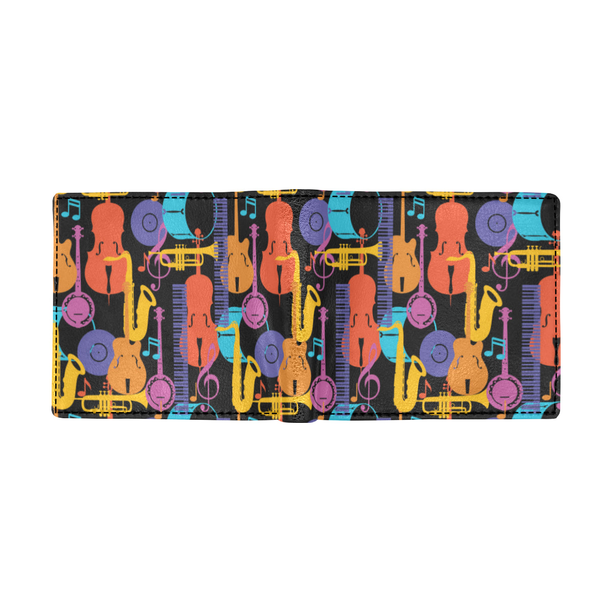 Jazz Pattern Print Design 03 Men's ID Card Wallet