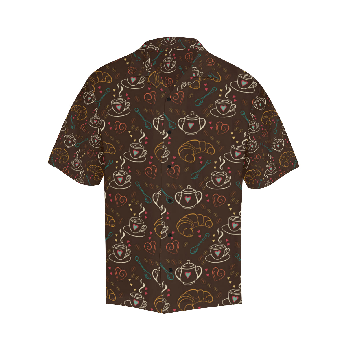 Coffee Pattern Print Design 06 Men's Hawaiian Shirt