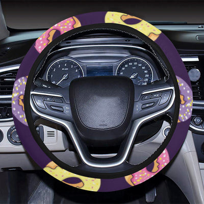 Donut Pattern Print Design DN08 Steering Wheel Cover with Elastic Edge