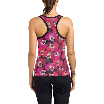 Orchid Red Pattern Print Design OR05 Women's Racerback Tank Top