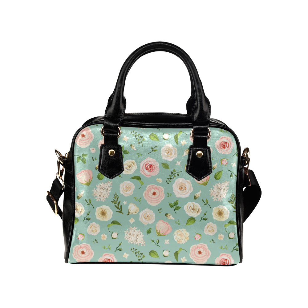 Lisianthus Pattern Print Design 01 Shoulder Handbag