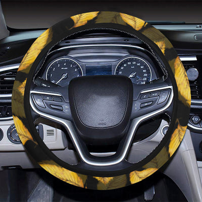 Elm Leave Summer Print Pattern Steering Wheel Cover with Elastic Edge