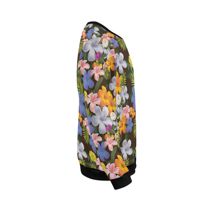 Plumeria Pattern Print Design PM03 Men Long Sleeve Sweatshirt