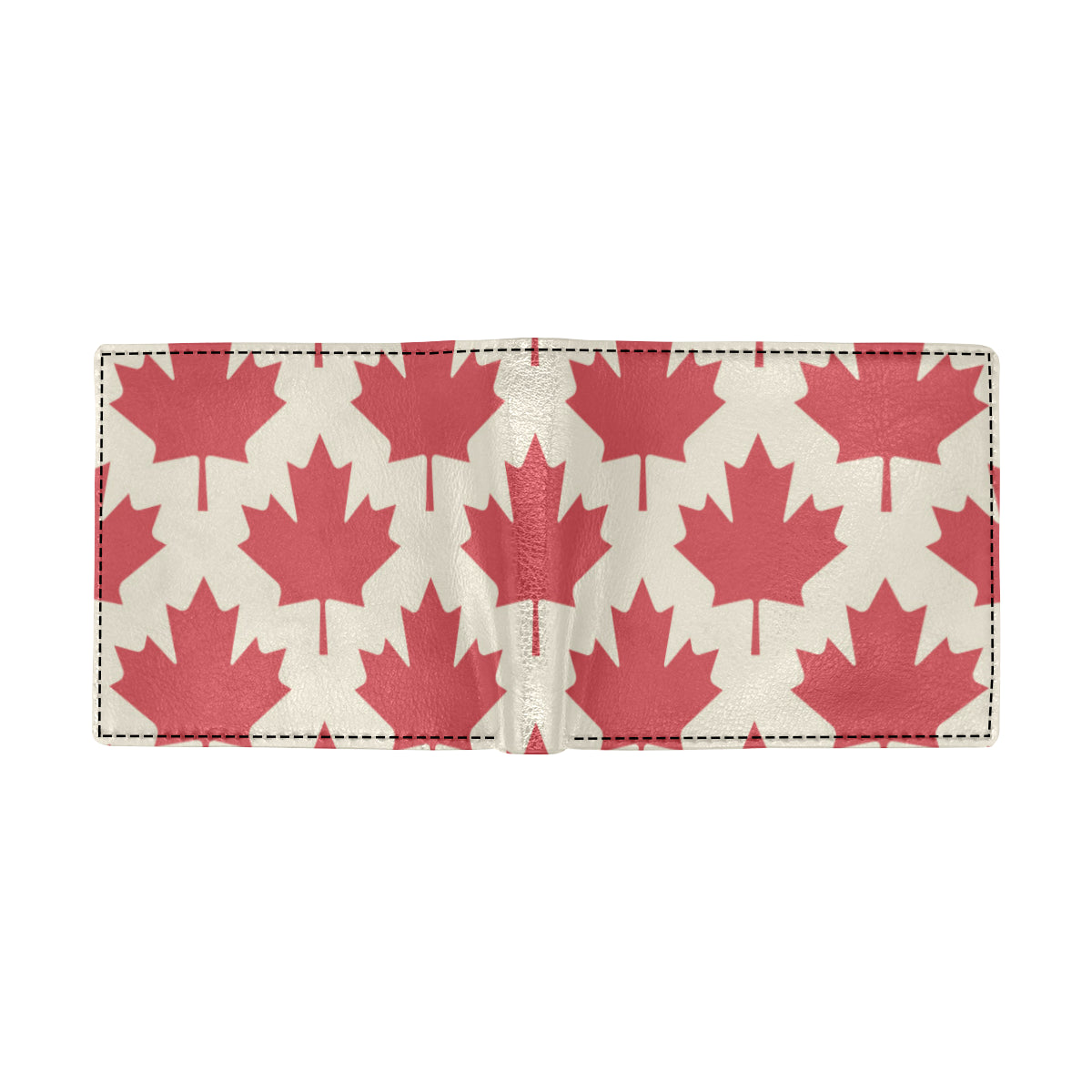 Maple Leaf Pattern Print Design 03 Men's ID Card Wallet