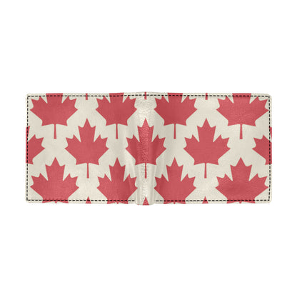 Maple Leaf Pattern Print Design 03 Men's ID Card Wallet