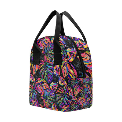 Neon Color Tropical Palm Leaves Insulated Lunch Bag