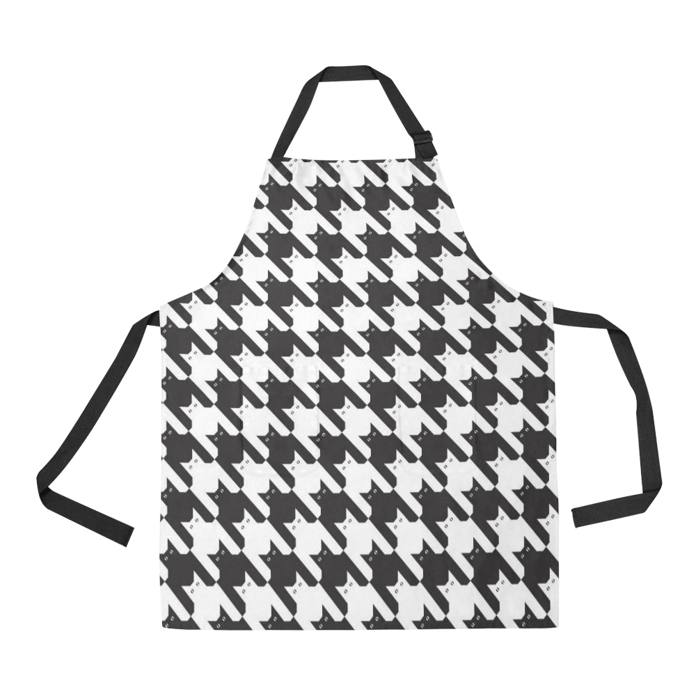 Cat HoundstoothPattern Print Design 01 Apron with Pocket