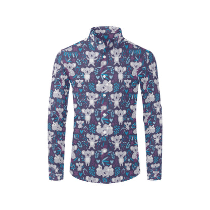 Koala Cute Themed Design Print Men's Long Sleeve Shirt