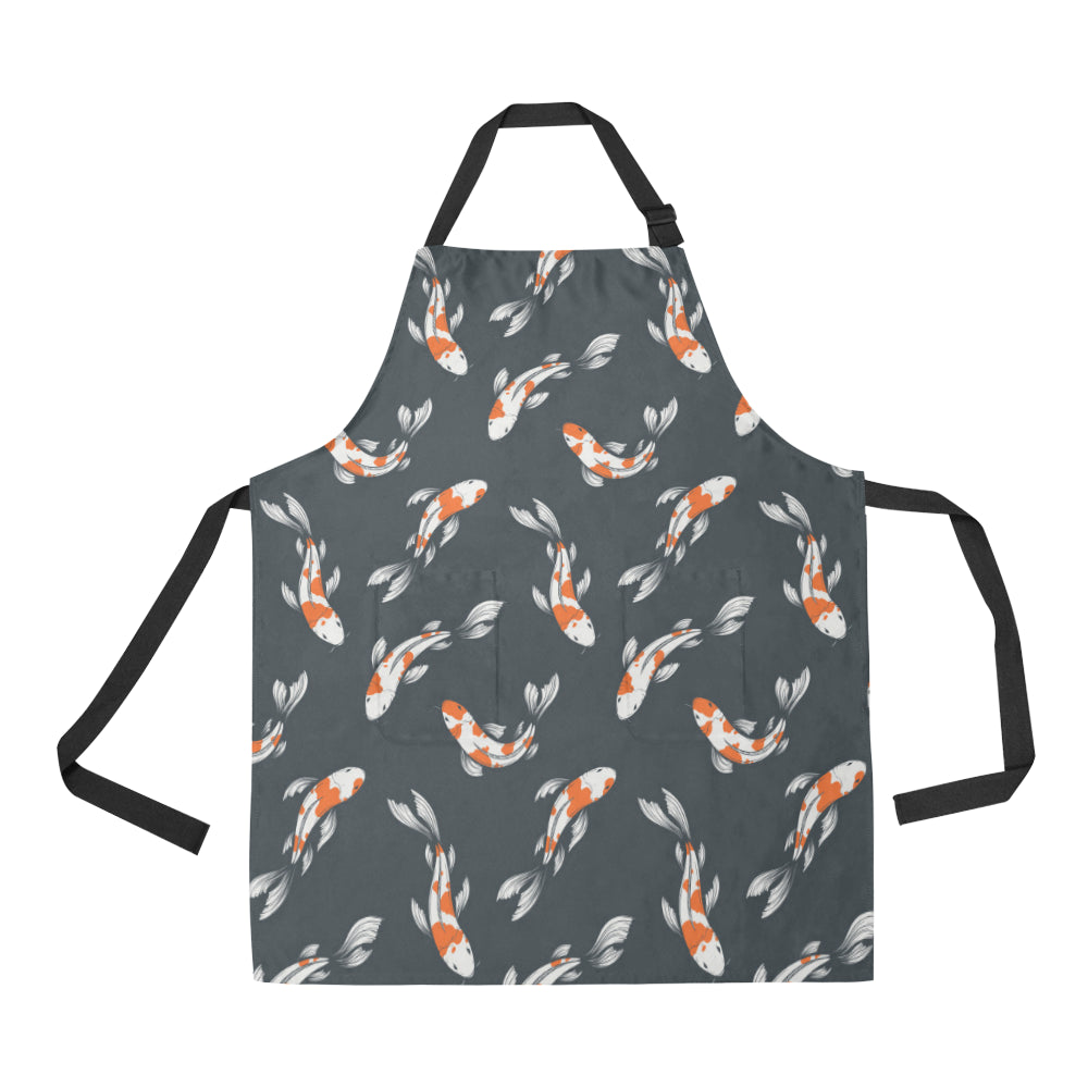 KOI Fish Pattern Print Design 04 Apron with Pocket