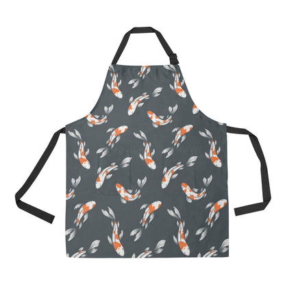 KOI Fish Pattern Print Design 04 Apron with Pocket