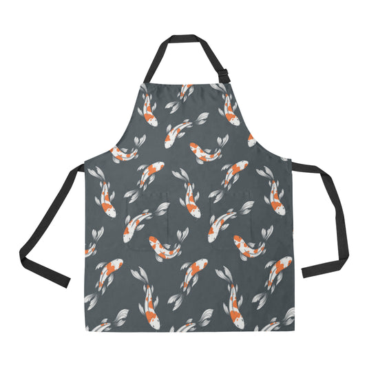 KOI Fish Pattern Print Design 04 Apron with Pocket