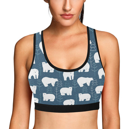 Polar Bear Pattern Print Design A01 Sports Bra