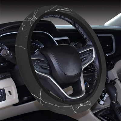 Marble Pattern Print Design 04 Steering Wheel Cover with Elastic Edge