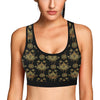 lotus Boho Pattern Print Design LO03 Sports Bra