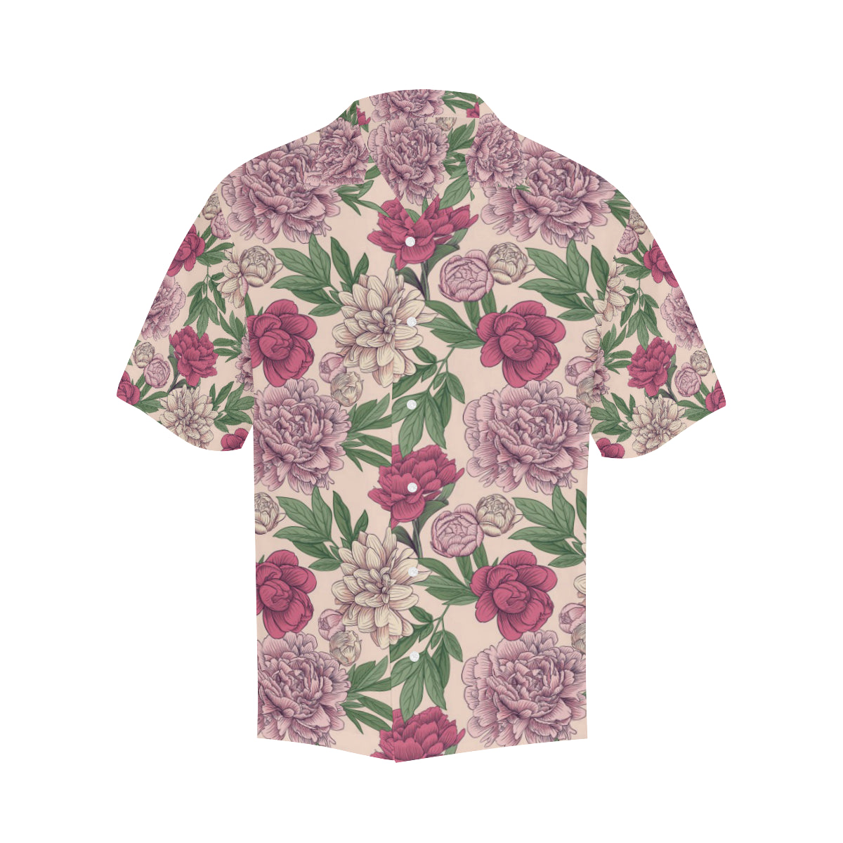 Peony Pattern Print Design A01 Men's Hawaiian Shirt