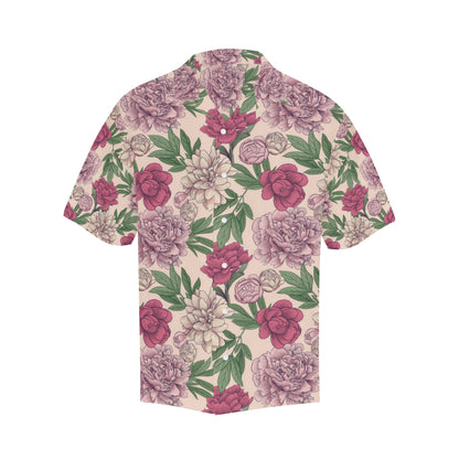 Peony Pattern Print Design A01 Men's Hawaiian Shirt