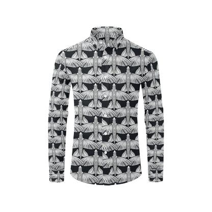 Flying Fish Pattern Print Design 03 Men's Long Sleeve Shirt