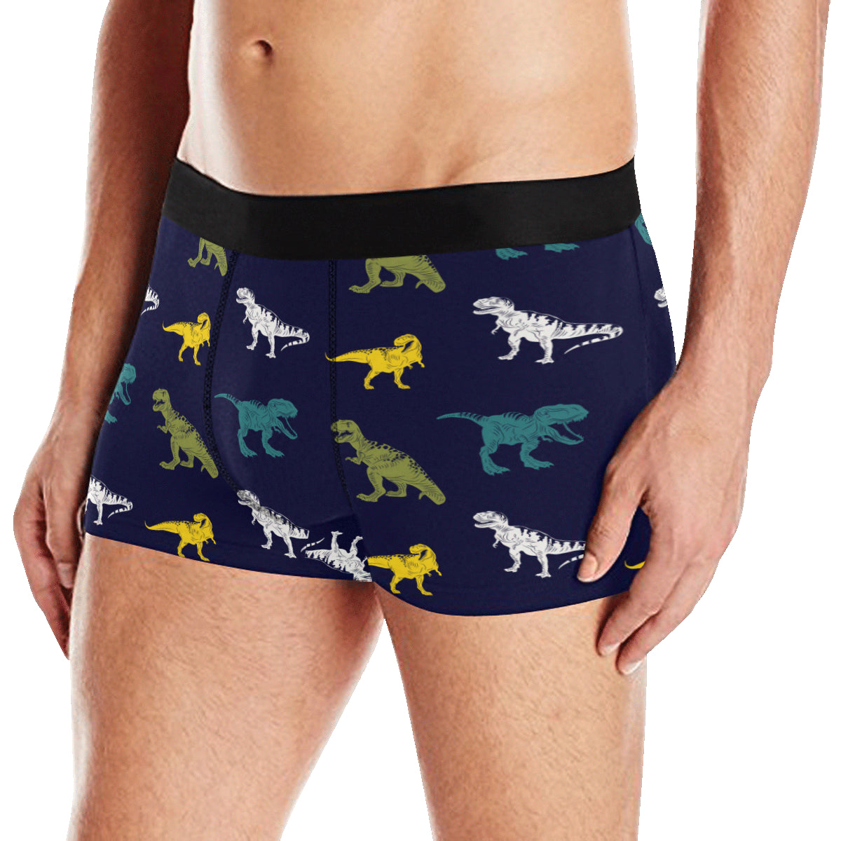 T Rex Pattern Print Design A07 Men's Boxer Briefs
