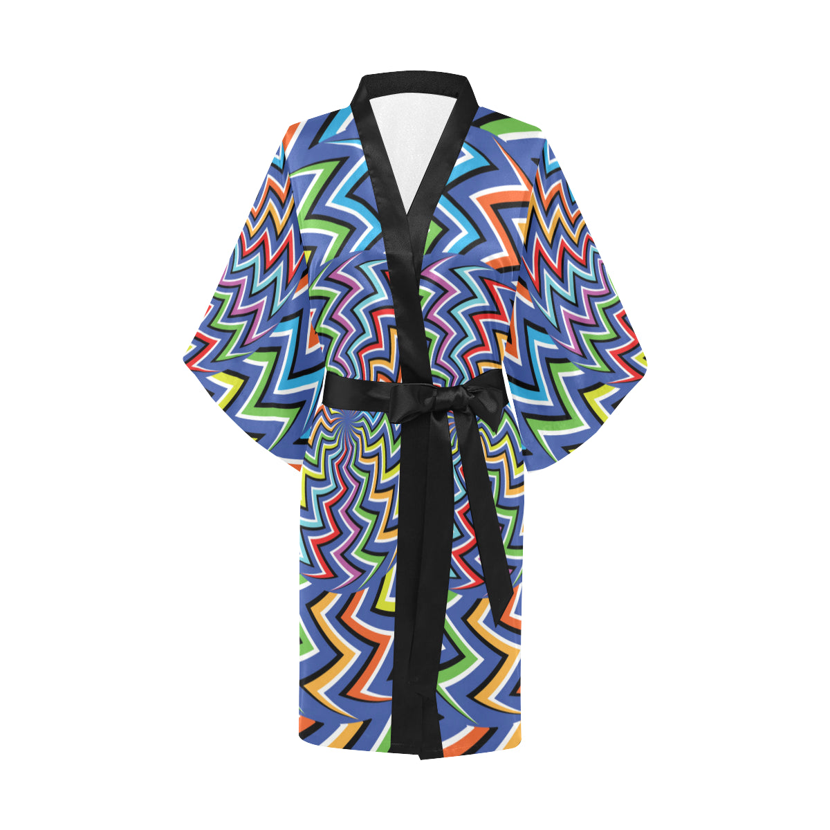 Optical illusion Pattern Print Design A02 Women's Short Kimono