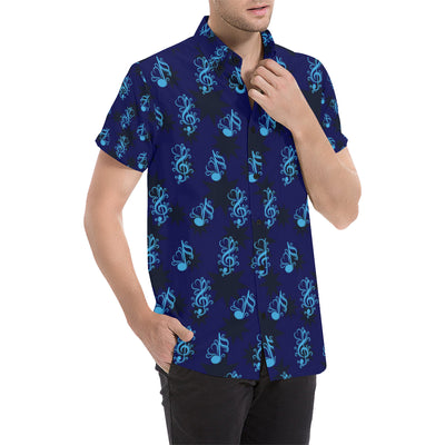 Music note Pattern Print Design A04 Men's Short Sleeve Button Up Shirt