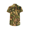 Camo Realistic Tree Forest Texture Print Men's Short Sleeve Button Up Shirt