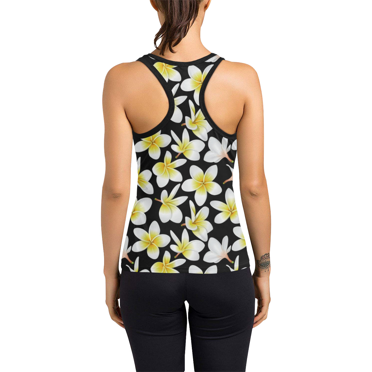 Yellow Plumeria Hawaiian Flowers Women's Racerback Tank Top