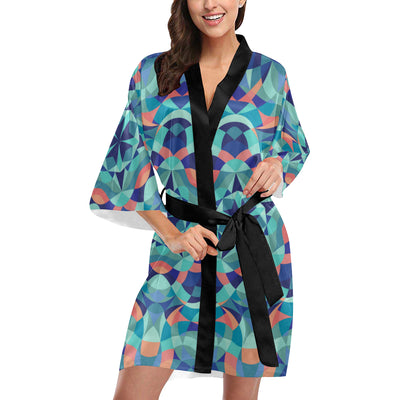 Kaleidoscope Pattern Print Design 03 Women's Short Kimono