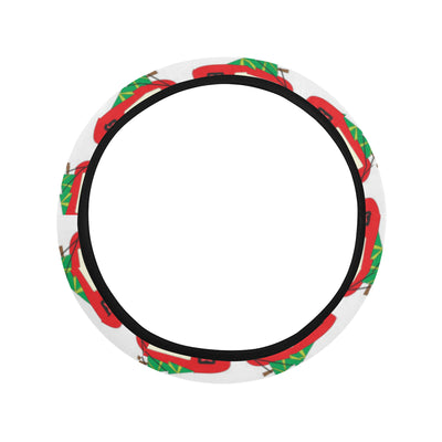 Camper Camping Ugly Christmas Design Print Steering Wheel Cover with Elastic Edge