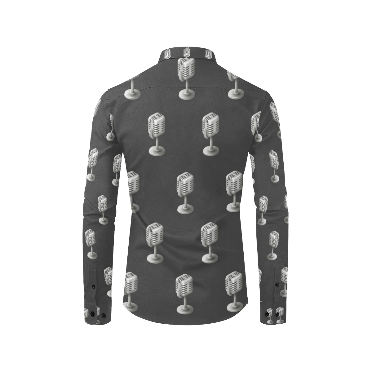 Microphone Vintage Pattern Print Design 01 Men's Long Sleeve Shirt