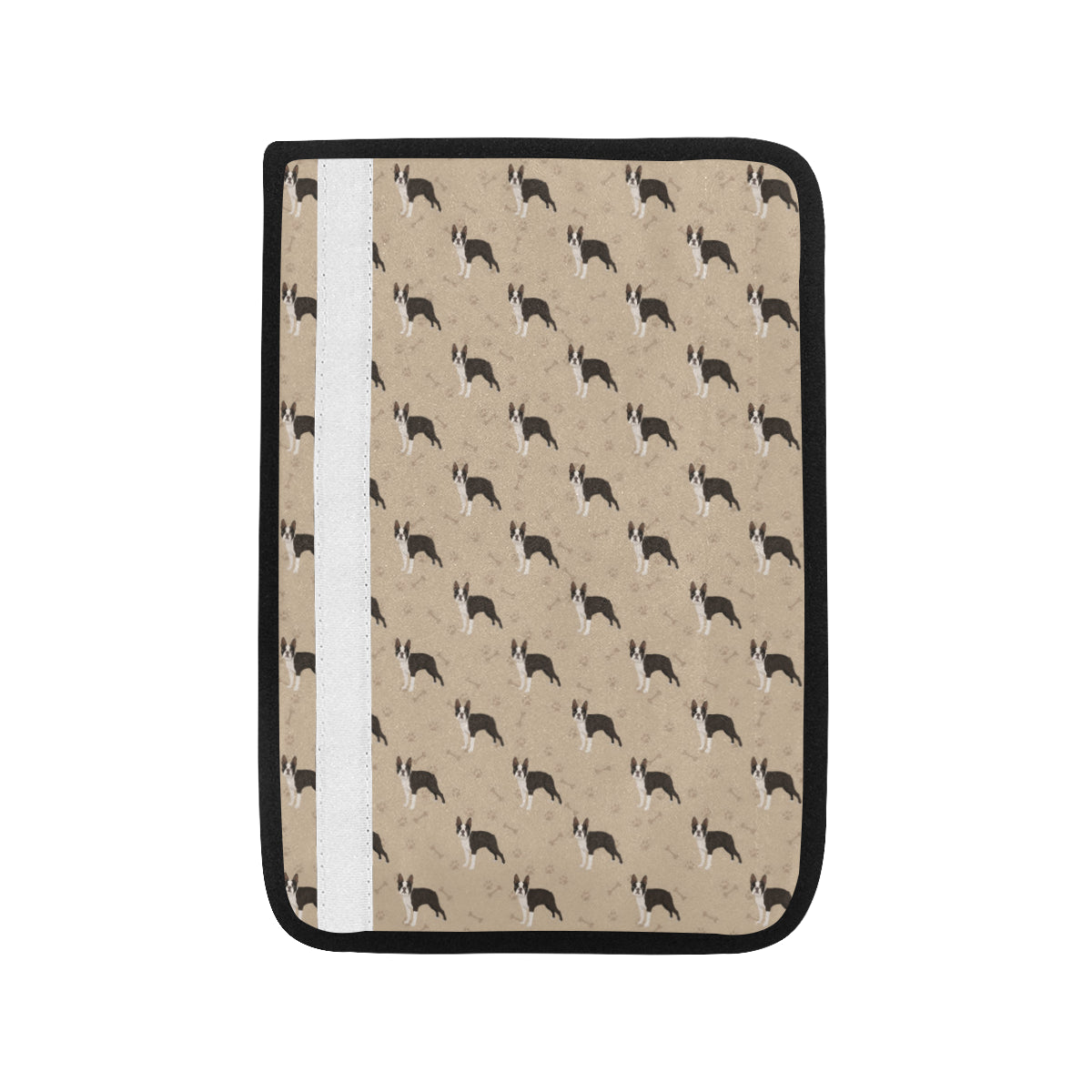 Boston Terrier Pattern Print Design 02 Car Seat Belt Cover