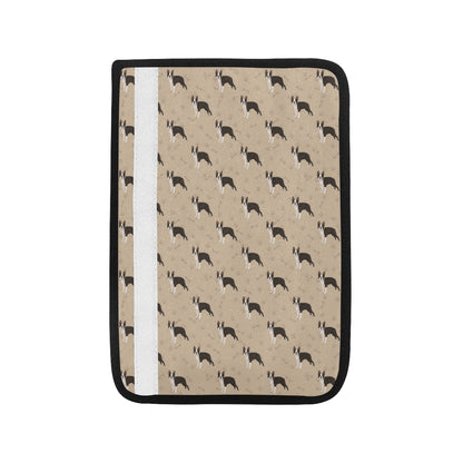 Boston Terrier Pattern Print Design 02 Car Seat Belt Cover