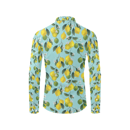 Lemon Pattern Print Design LM05 Men's Long Sleeve Shirt