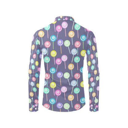 Lollipop Pattern Print Design LL03 Men's Long Sleeve Shirt