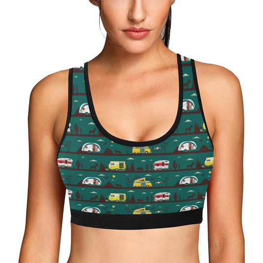 Camper Pattern Print Design 05 Sports Bra
