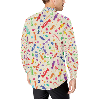 Candy Pattern Print Design 04 Men's Long Sleeve Shirt