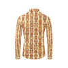 Tiki Orange Vertical Pattern Men's Long Sleeve Shirt