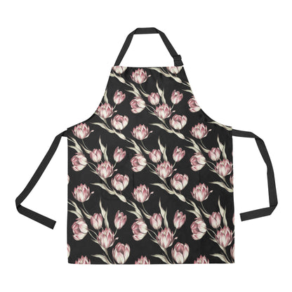 Tulip Pink Pattern Print Design TP02 Apron with Pocket