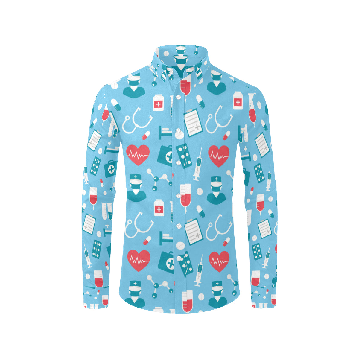 Nurse Pattern Print Design A03 Men's Long Sleeve Shirt