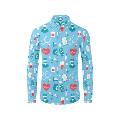 Nurse Pattern Print Design A03 Men's Long Sleeve Shirt