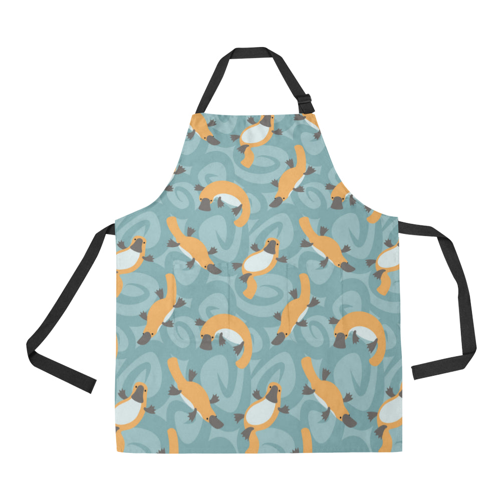 Platypus Pattern Print Design A01 Apron with Pocket