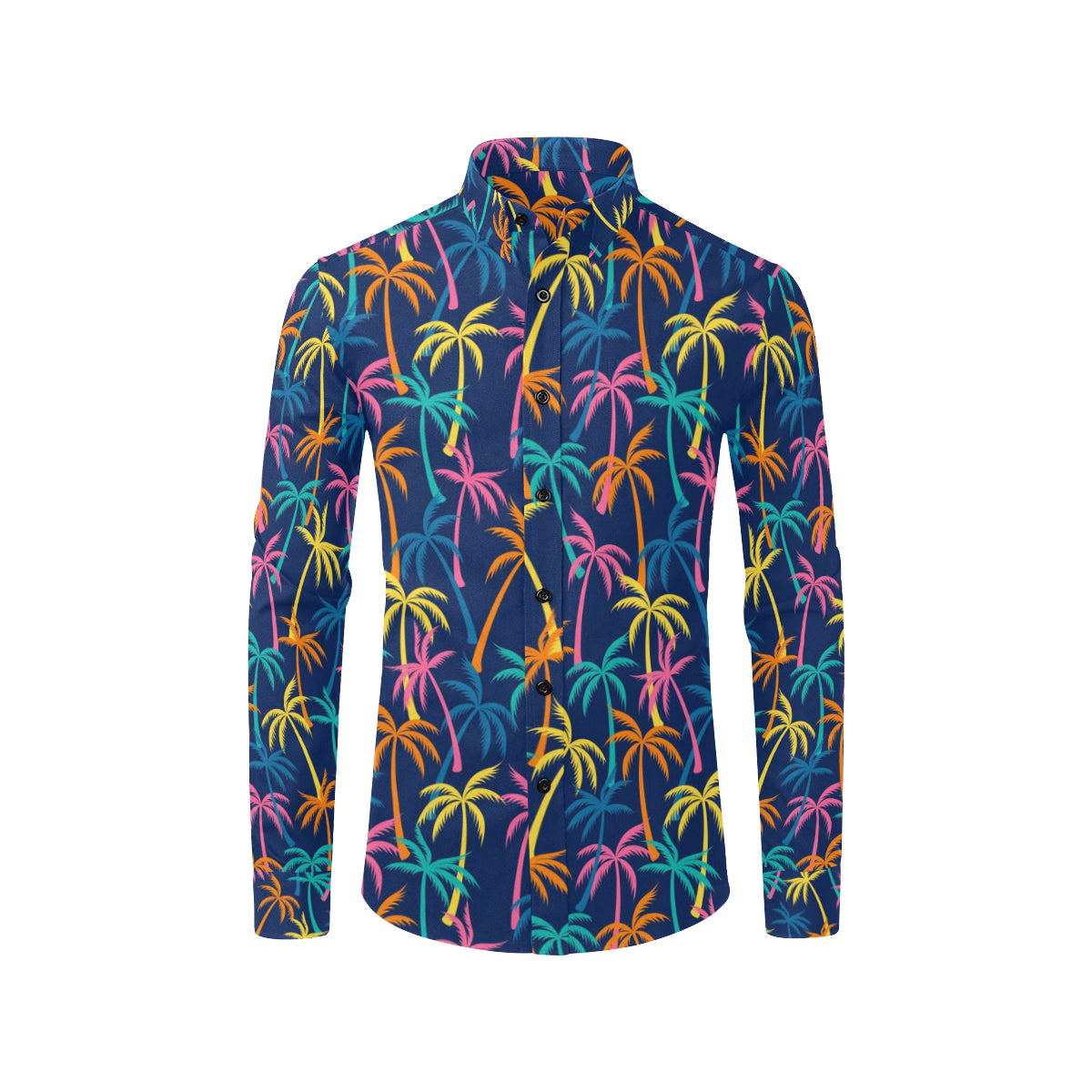 Palm Tree Pattern Print Design PT013 Men's Long Sleeve Shirt