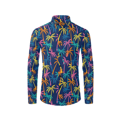 Palm Tree Pattern Print Design PT013 Men's Long Sleeve Shirt