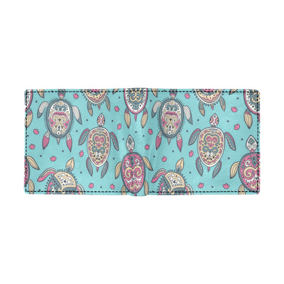 Sea Turtle Art Pattern Men's ID Card Wallet