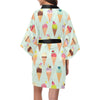 Ice Cream Pattern Print Design 03 Women's Short Kimono